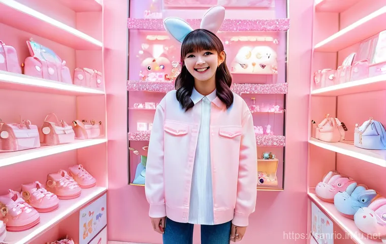 마이멜로디와 힐링 문구의 콜라보 - **Prompt 1:** A cozy, warm-toned close-up of a desk setup, featuring a soft-focus My Melody plushie ...